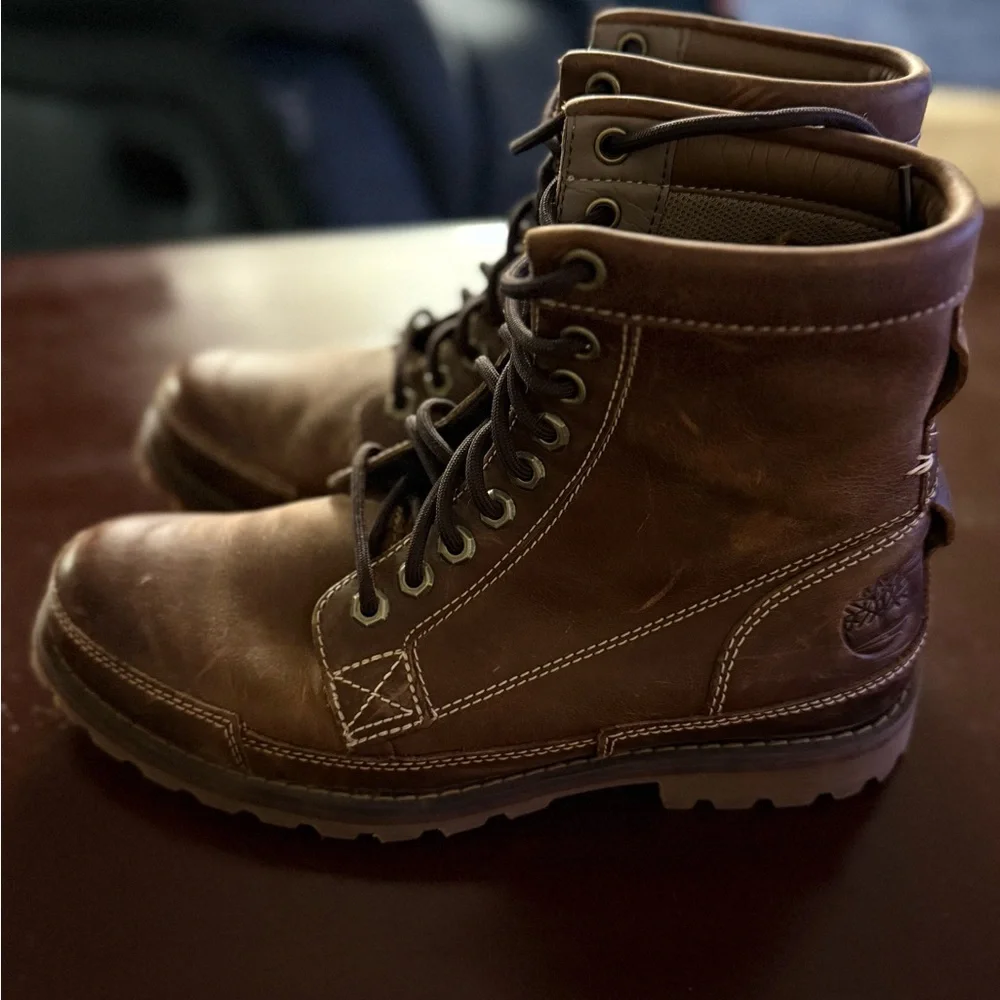 Timberland Men's Dark Brown Leather Boots